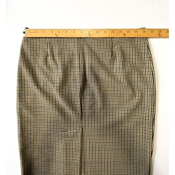 Miu Miu Pencil Midi Skirt Check Brown Black Size 44 IT US 8 - Picture 10 of 12
